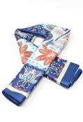 Floral Paisley Satin Scarf - Navy / F/S image