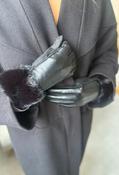 Faux-Fur Trim Gloves - Black / F/S image