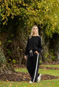 Stripe Detail Wide Joggers - Black / F/S image