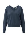 Double V-Neck Knit Sweater - Blue / L image