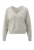 Double V-Neck Knit Sweater - Brown/Grey / L image