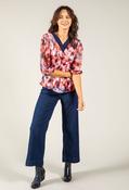 Abstract Print V-Neck Blouse - Pink Mix / 12 image
