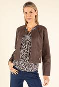 Faux Suede Jacket - Chocolate / 18 image