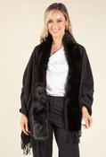 Faux Fur Shawl - Black / F/S image