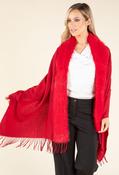 Faux Fur Shawl - Red / F/S image