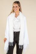 Faux Fur Shawl - White / F/S image