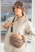 Faux Fur Leopard Bucket Hat - Taupe / F/S image