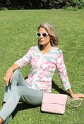Ribbed Zip Up Cardigan - Rose / 36