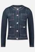 Figure Hugging Denim Jacket - Dark Blue Denim / 44 image