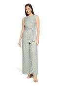 Chevron Print Sleeveless Jumpsuit - Blue/Green / 46 image