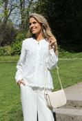 Lace blouse with decorative hem image