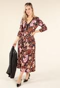 Iris Floral Print Midi Dress - Blk/Orange / 16 image