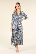 Abstract Paint Design Wrap Dress - Blue / 10 image