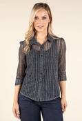 Polka Dot Mesh Shirt - Black / 14 image