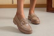 Soft Golden Buckle Loafer - Taupe / 36 image