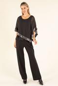 Sequin Trim Blouse - Black / S