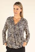 Animal Print Mesh Blouse - Zebra / S image