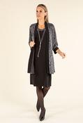 Metallic Knit Jacket &amp; Dress Set - Black/Silver / 10