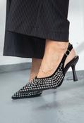 Studded Sling Back - Black / 36