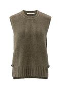 Ribbed sleeveless sweater - Khaki / M image