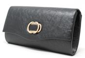 Soft Metallic Clutch Bag - Black / F/S image