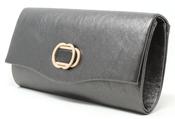 Soft Metallic Clutch Bag - Pewter / F/S image