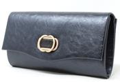 Soft Metallic Clutch Bag - Navy / F/S image