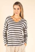 Striped Fine Knit Top - Grey / F/S image