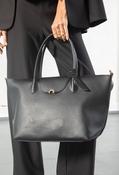 Faux Leather Shopper Bag - Black / F/S image