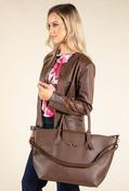 Faux Leather Shopper Bag - Chocolate / F/S image