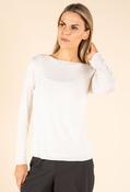 Sheer Cashmere Blend Diamante Top - Off White / F/S image