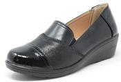 Patchwork Design Wedge Loafer - Black / 41 image