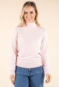 Polo Neck Silk Cashmere Blend Jumper - Pink / L image