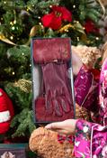 Faux Fur Cuff Gloves - Burgundy / F/S