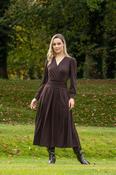 Faux-Wrap Midi Dress - Brown / 16 image