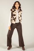 Cow Print Fleece Gilet - Brown Mix / F/S image