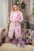 Luxury Hooded Dressing Gown - Pink / S/M image