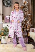 Luxury Hooded Dressing Gown - Lilac / M/L image