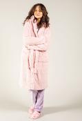 Hooded Jacquard Dressing Gown - Pink / M/L image