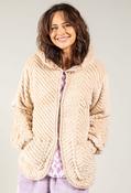 Cozy Jacquard Fleece Hoodie - Beige / M/L image