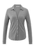 V-Neck Jersey Blouse - Grey / M image