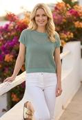 Short Sleeve Knit Jumper - Aqua / 40 image