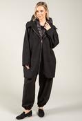 Quilted Hooded Soft Boucle Coat - Black / F/S image