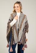 Vintage Style Knit Poncho - Grey / F/S