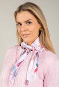 Butterfly Print Satin Touch Scarf - Pink / F/S