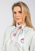 Bird Print Satin Touch Scarf - Beige / F/S