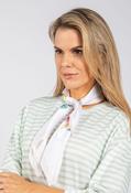 Floral Print Satin Touch Scarf - White / F/S