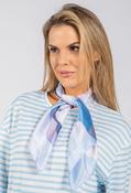 Geometric Print Satin Touch Scarf - Blue / F/S image