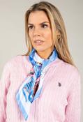 Cat Print Satin Touch Scarf - Blue / F/S