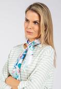 Floral Print Satin Touch Scarf - Green / F/S